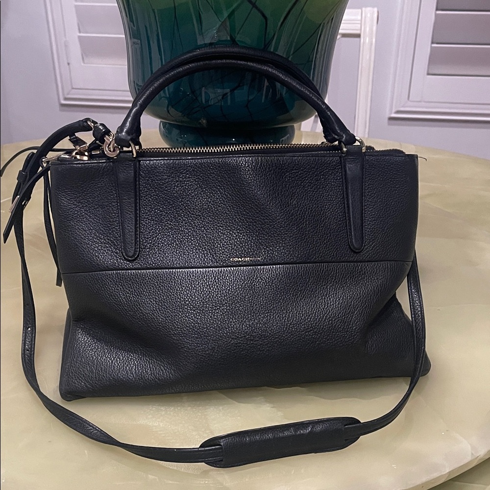 Coach Black Pebbled Leather Satchel